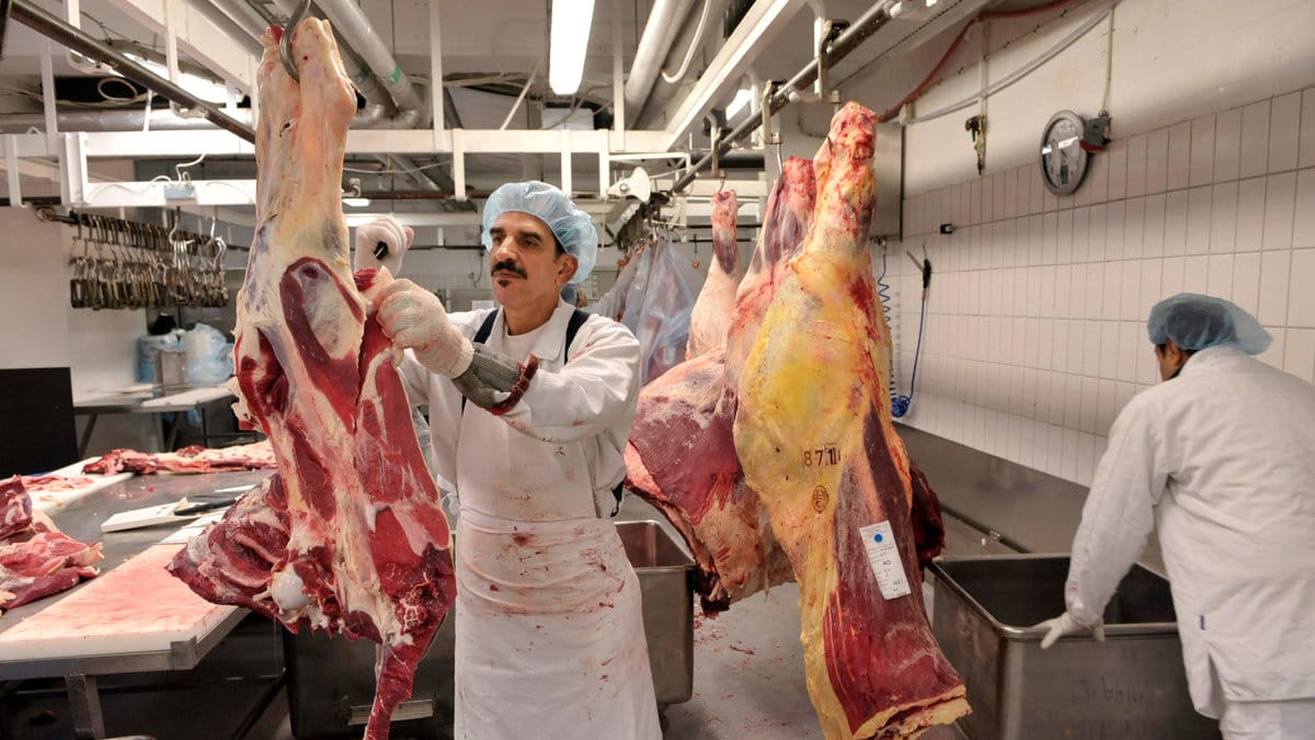 Personer som jobbar på slakteri