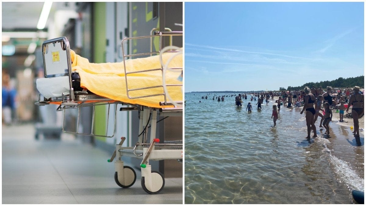 En kvinna som kräks i en toalett och stranden på Böda sand.