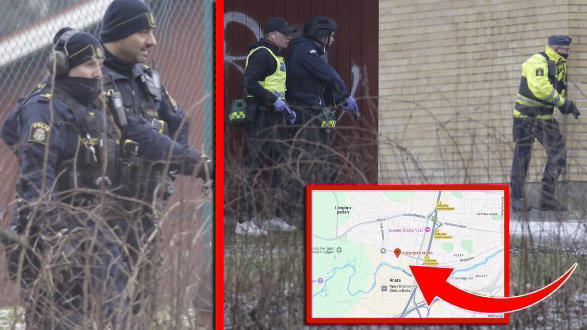 En stor polisinsats nådde Risbergska efter larmet om skottlossning.