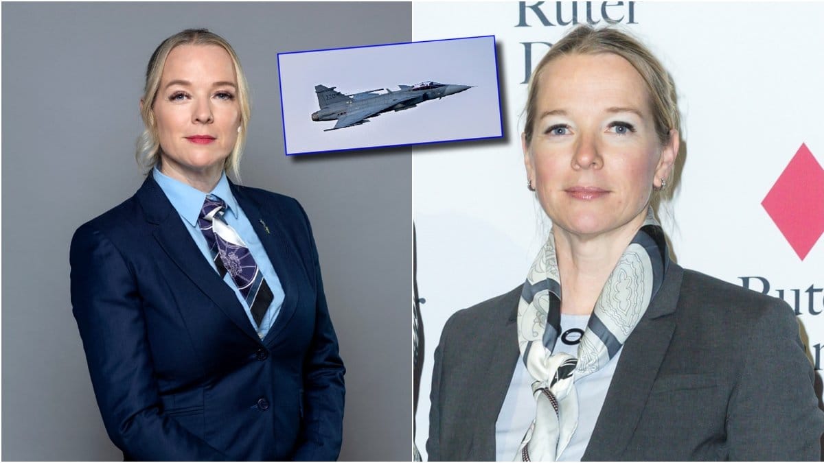 Diana Janse och ett JAS 39 Gripen-plan.