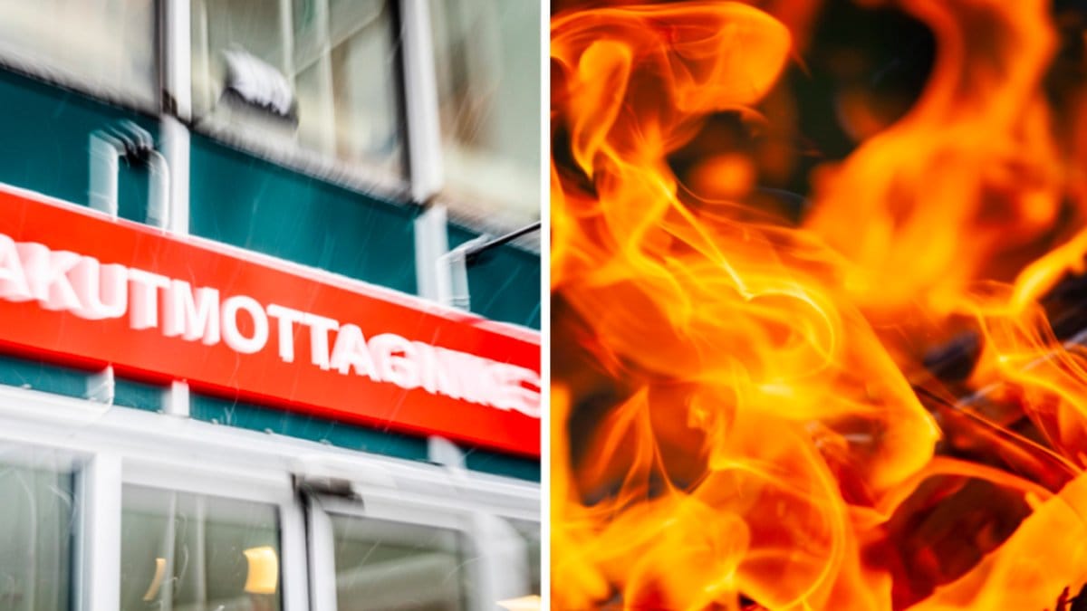 En sjuksköterska och patient blev instängda i ett brinnande rum efter explosionen på Värnamo sjukhus.