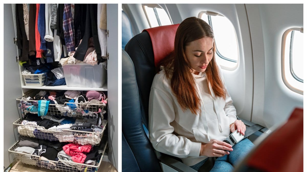 Vissa plagg kan vara bra att skippa under flygningen.