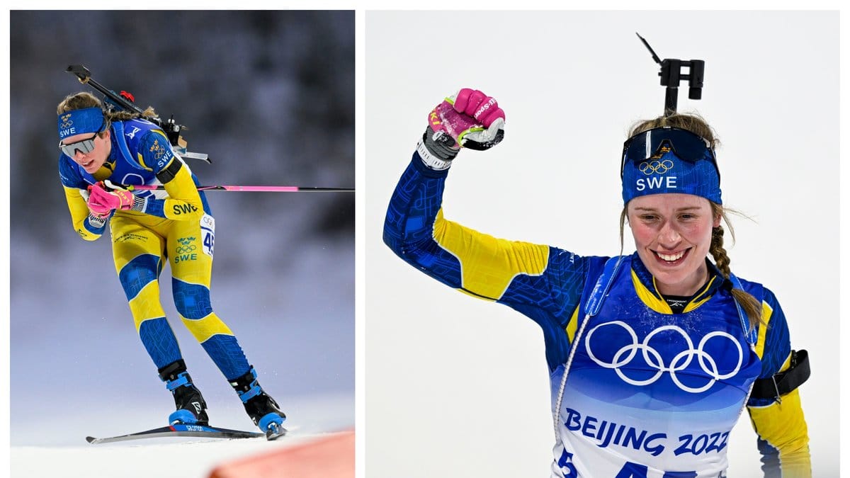 Elvira Öberg tar OS-guld i skidskyttet i OS i Peking 2022.