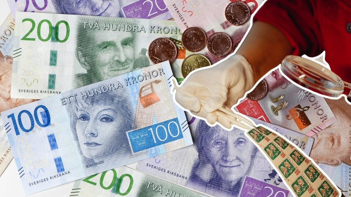 Pengar och en frimärkssamlare.