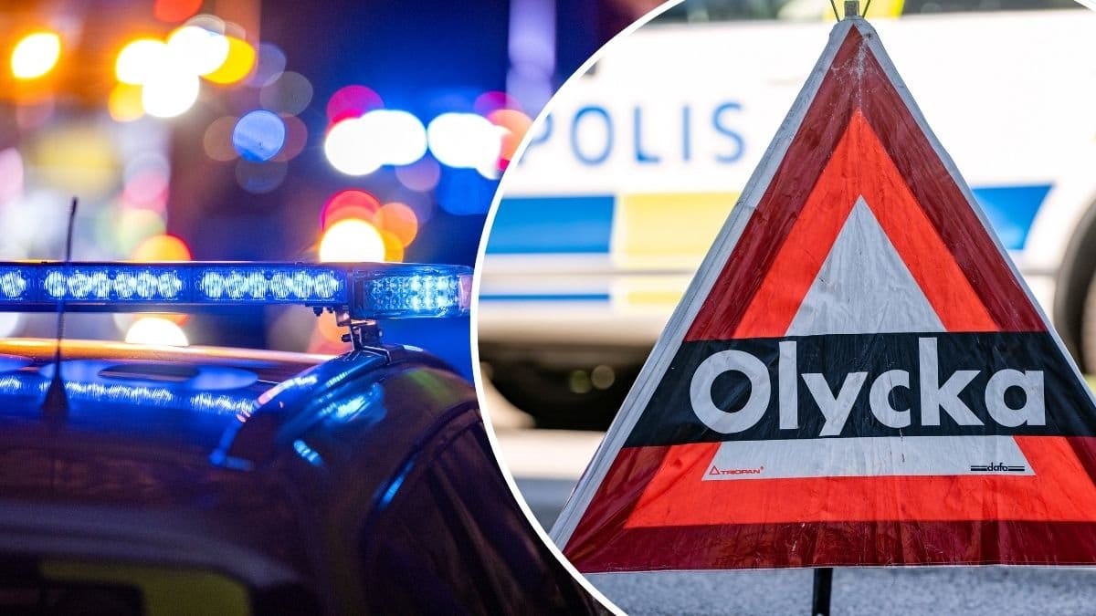 Blåljus och vägskylt