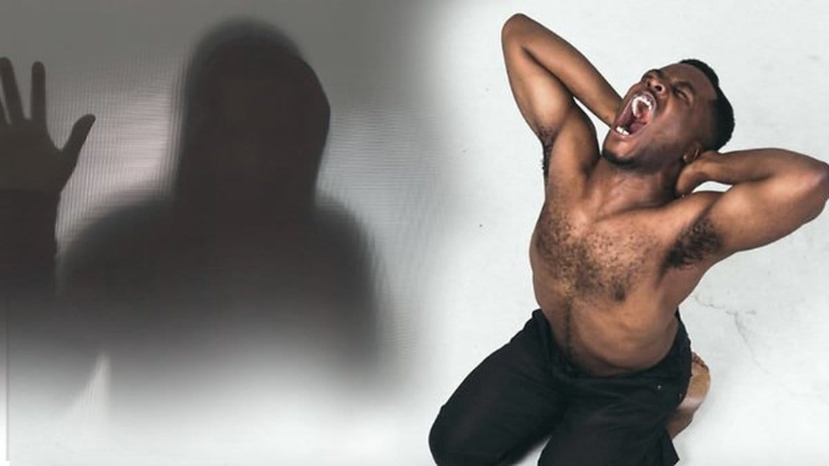 En skräckslagen man.