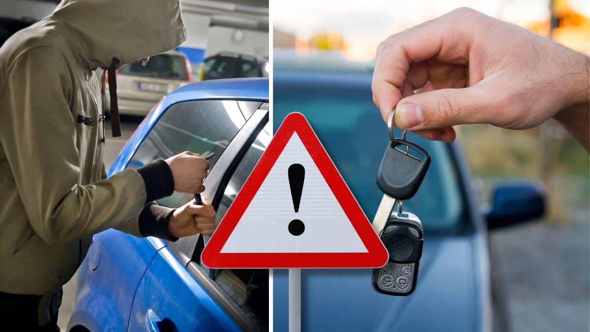 Biltjuv och bilnycklar.