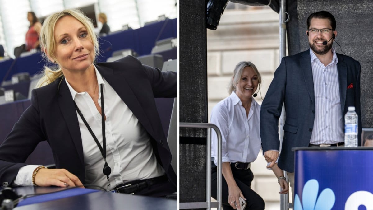 Jessica Stegrud uttalar sig på Sverigedemokraternas valvaka