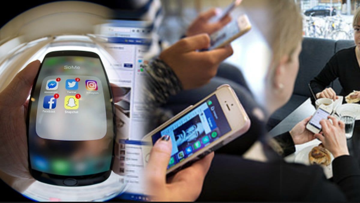 Mobilberoende och beroende till sociala medier är ett problem.