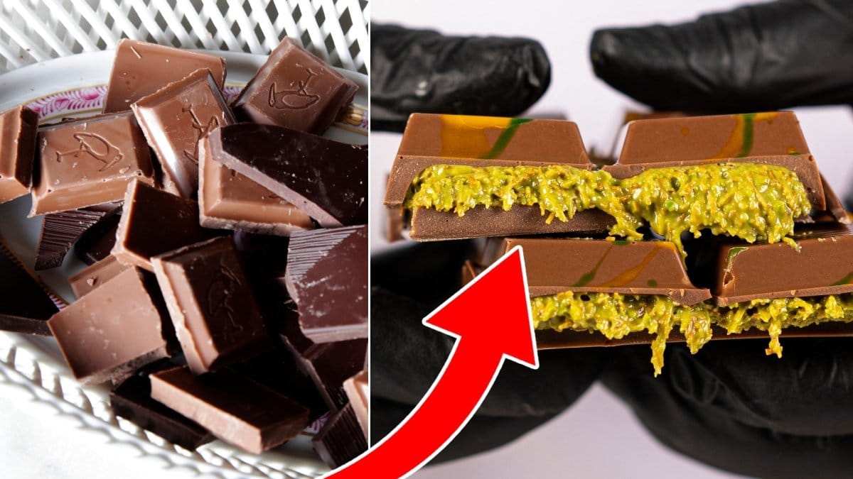 Bild på choklad och den virala Dubai-chokladen.