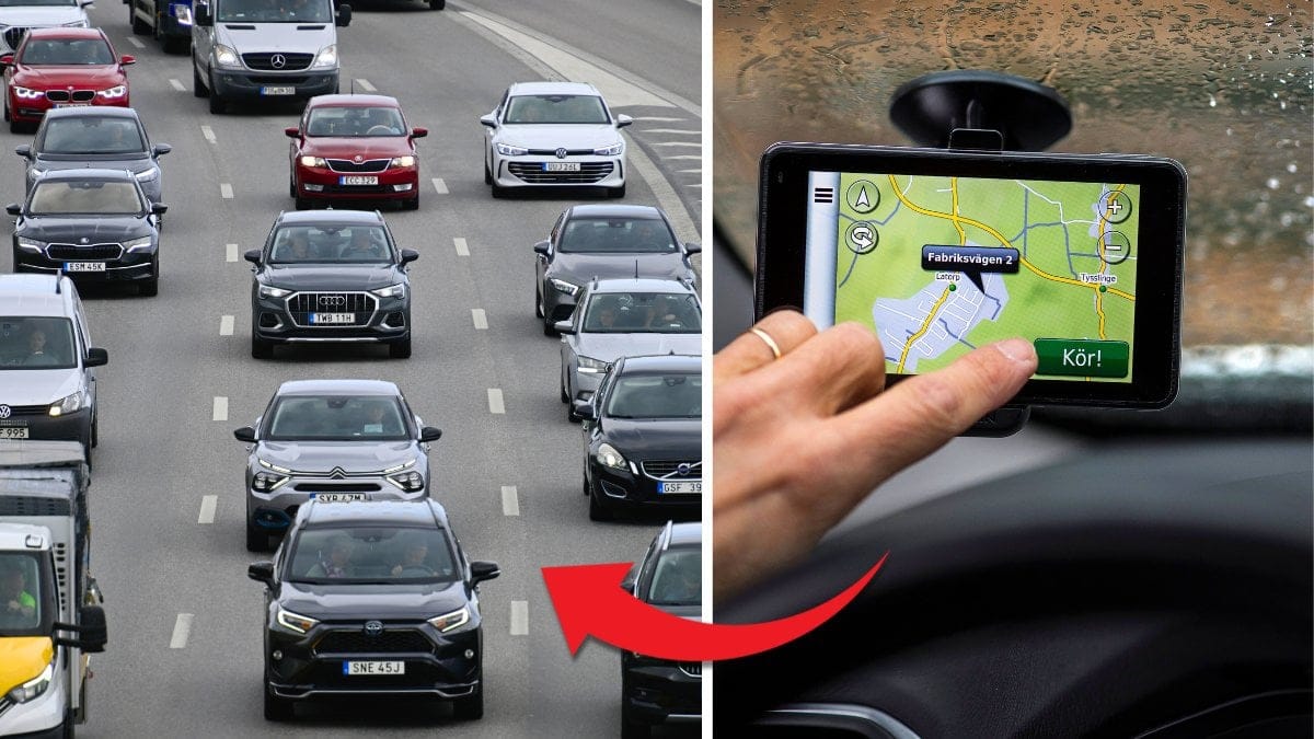 Bilväg och gps i en bil.
