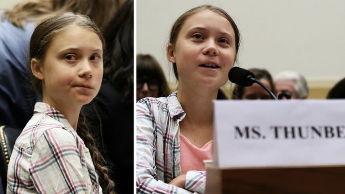 Greta höll sitt vittnesmål för amerikanska kongressen under onsdagen.