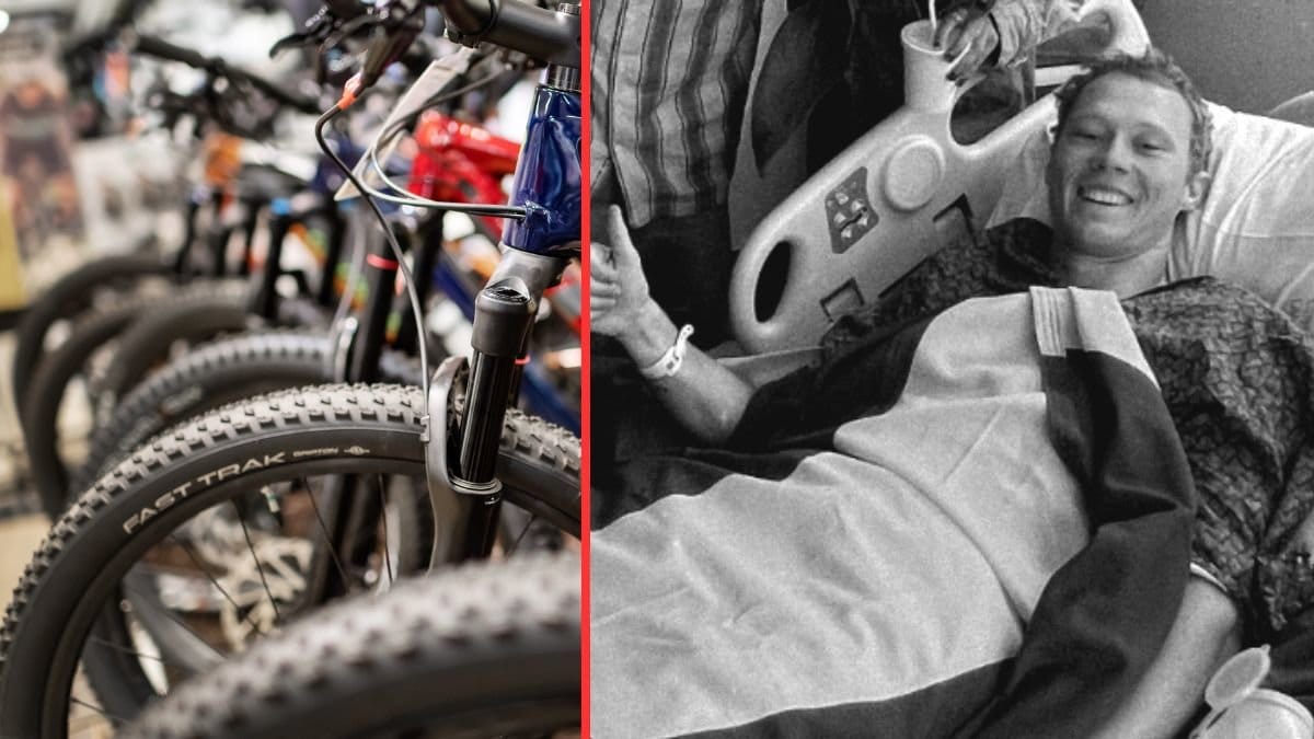 cykel och emil johansson i sjuksäng