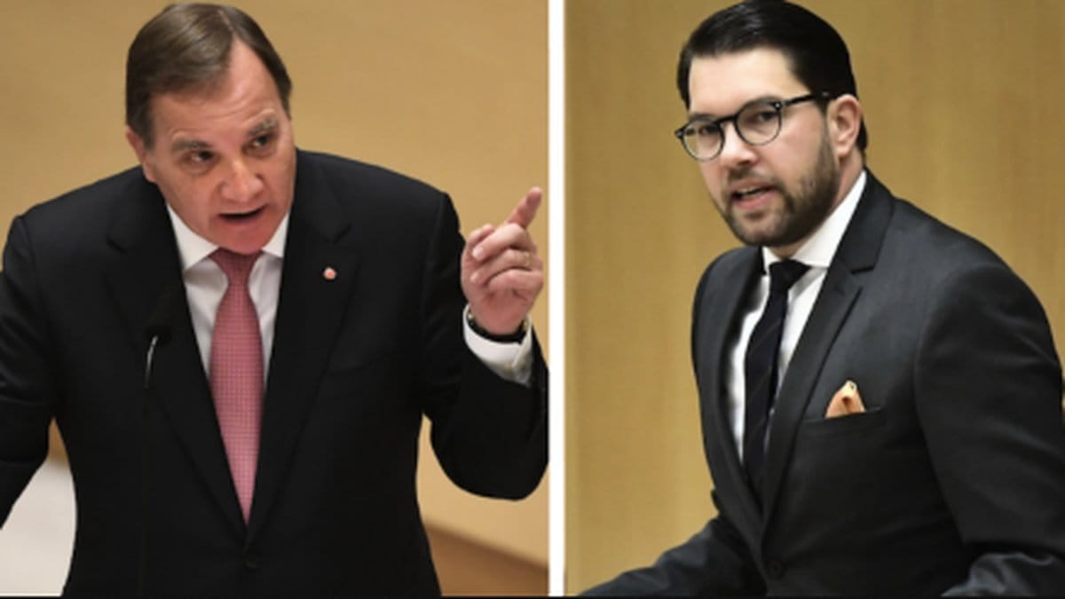 Jimmie Åkesson och Stefan Löfven rök ihop under onsdagens partiledardebatt