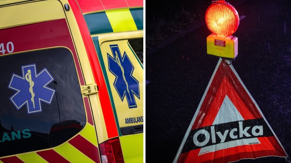 Ambulans och trafikskylt
