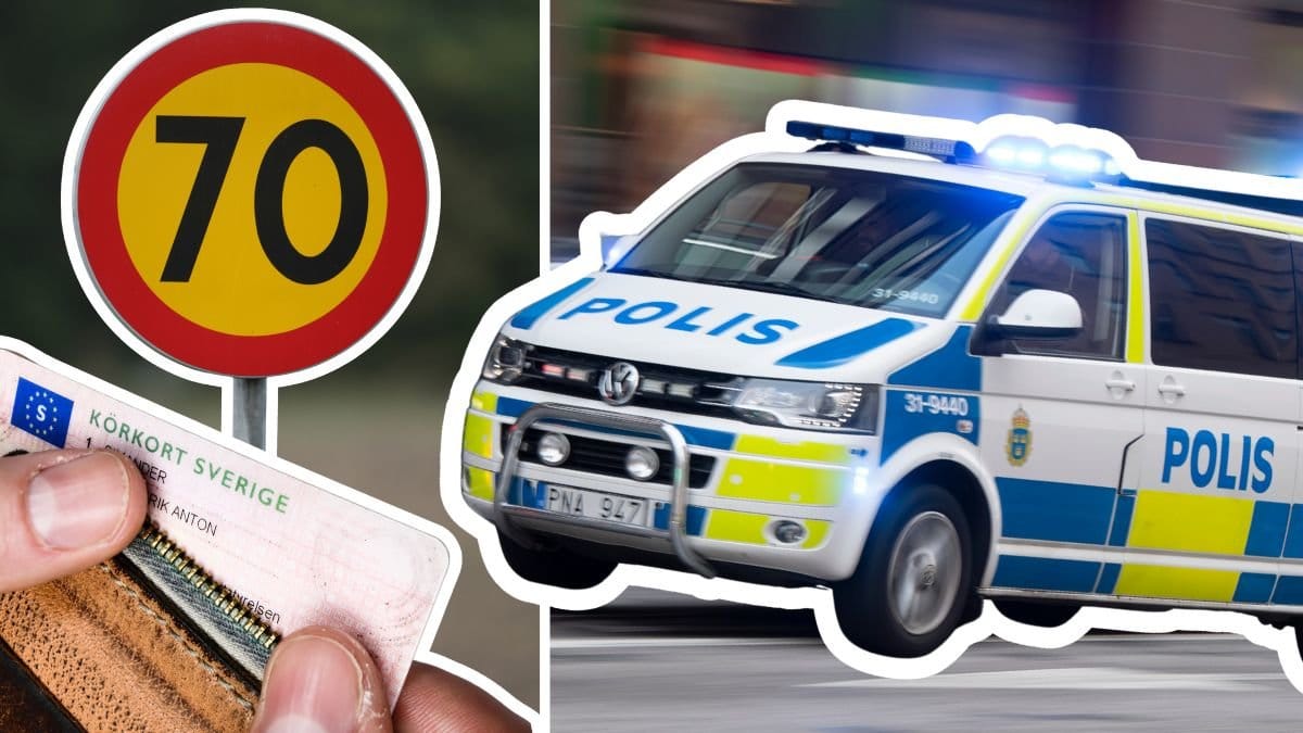 Körkort och polisbil.