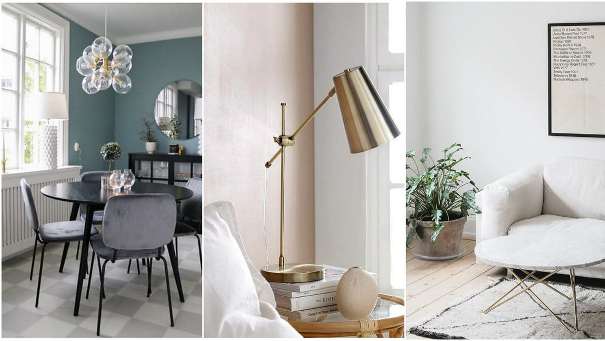 Stolar, bord, lampa, inredning