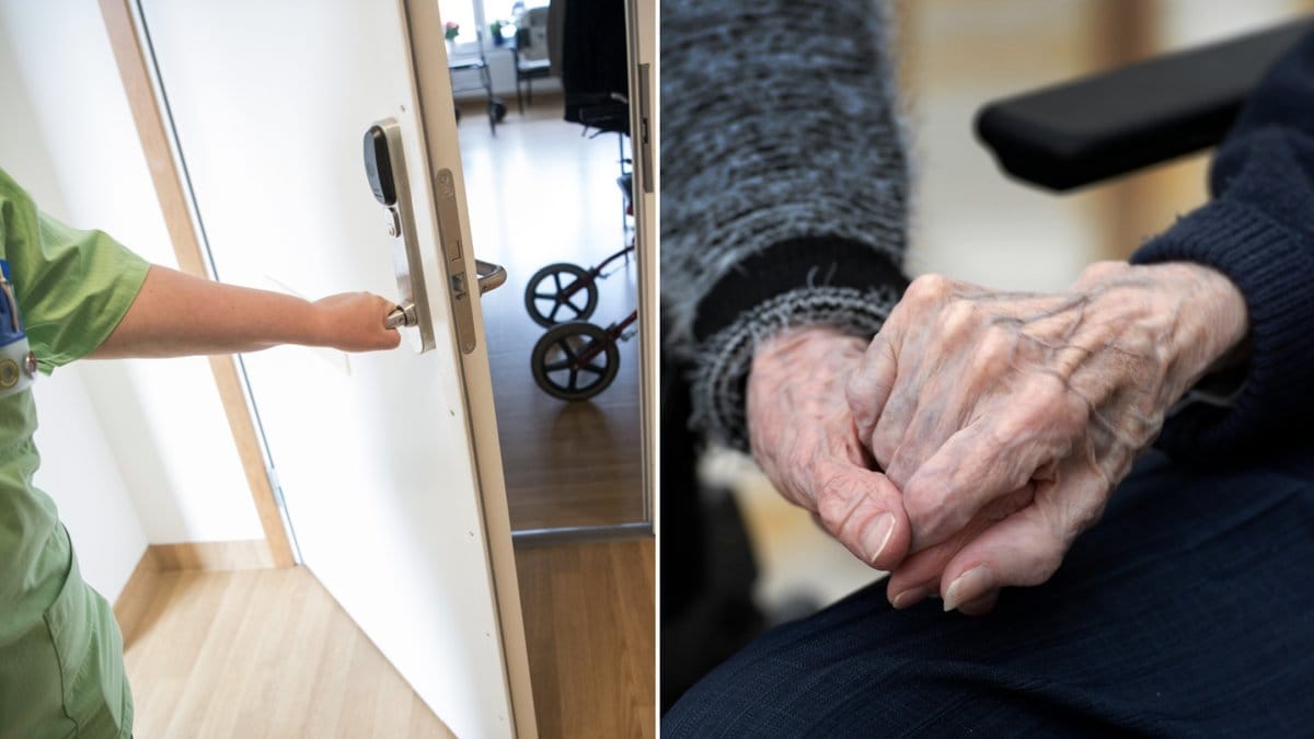 Den äldre låstes in över natten.