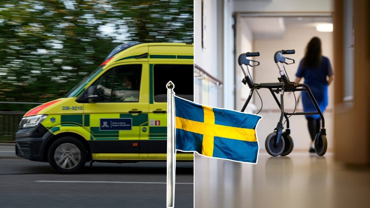 Ambulans, svensk flaga, äldreboende 