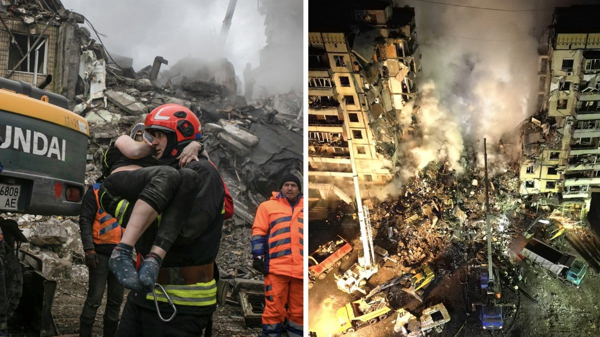 Döda dras fram ur rasmassor efter rysk attack – barn bland skadade