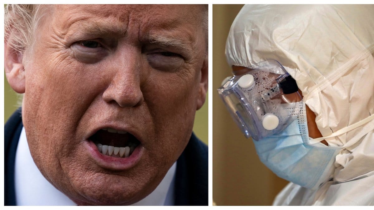 Donald Trump kommenterar coronaviruset.