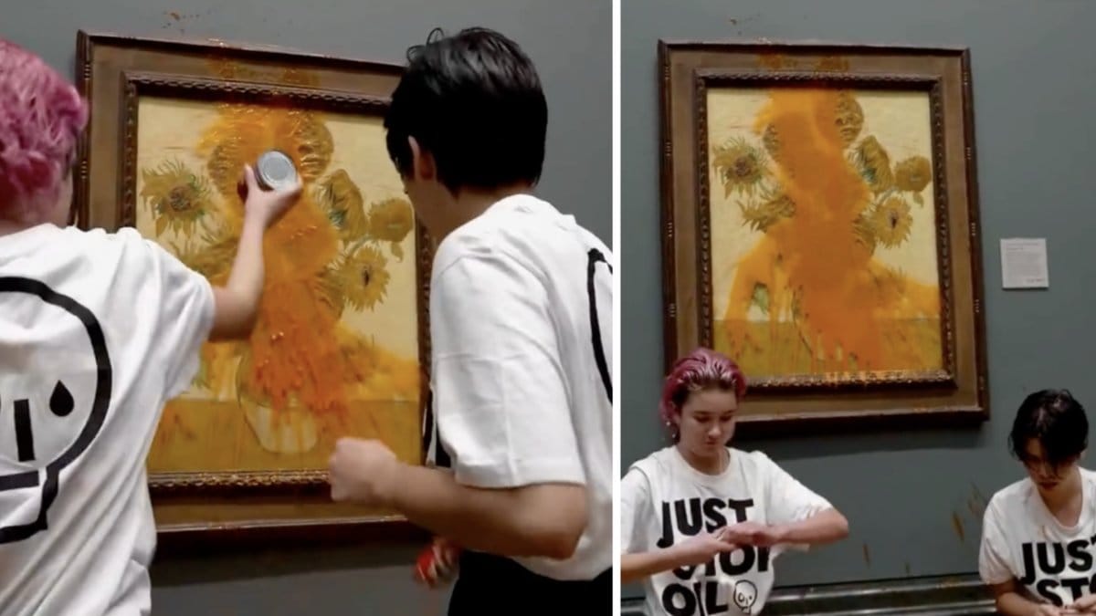 Aktivister kastade tomatsoppa på van Gogh