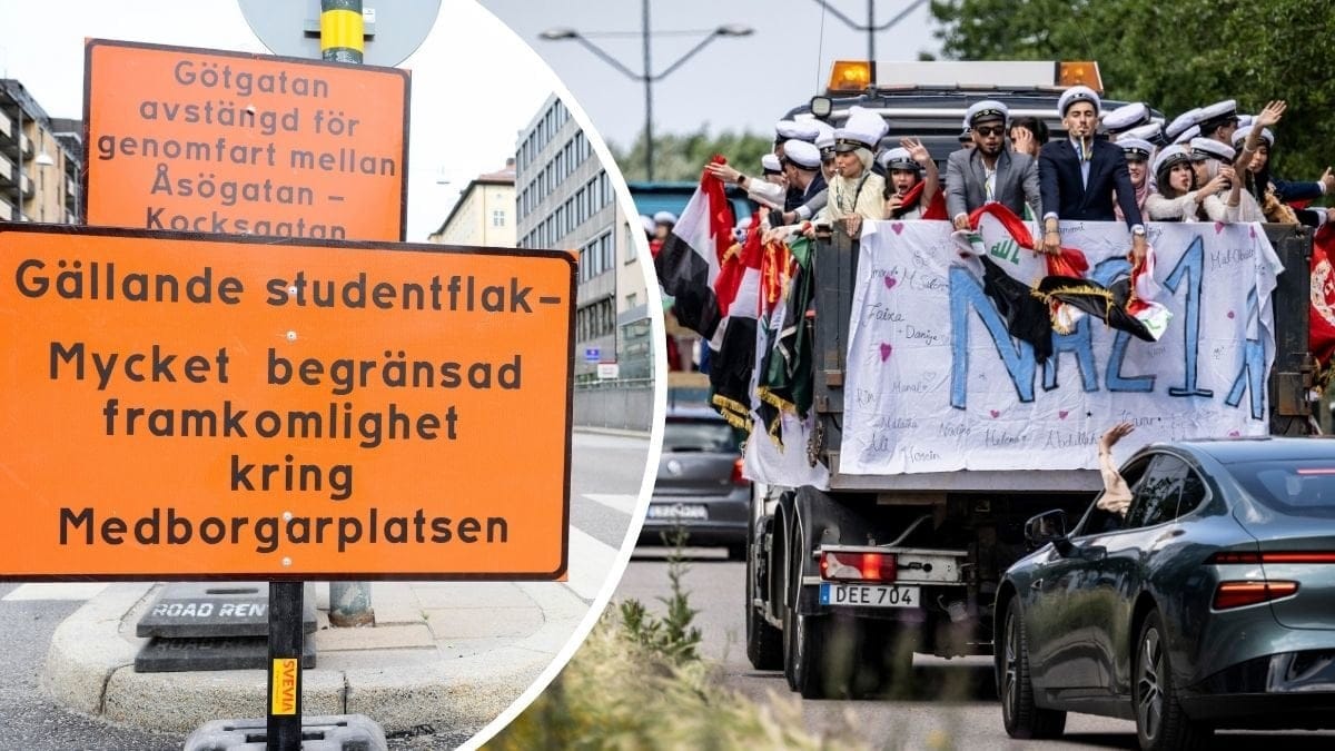 Skylt om studentflak och studentflak på väg