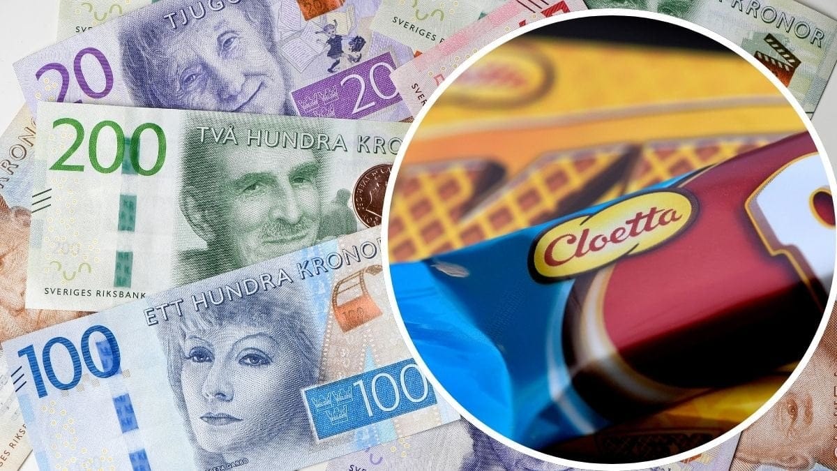 Pengar och choklad av Cloetta.