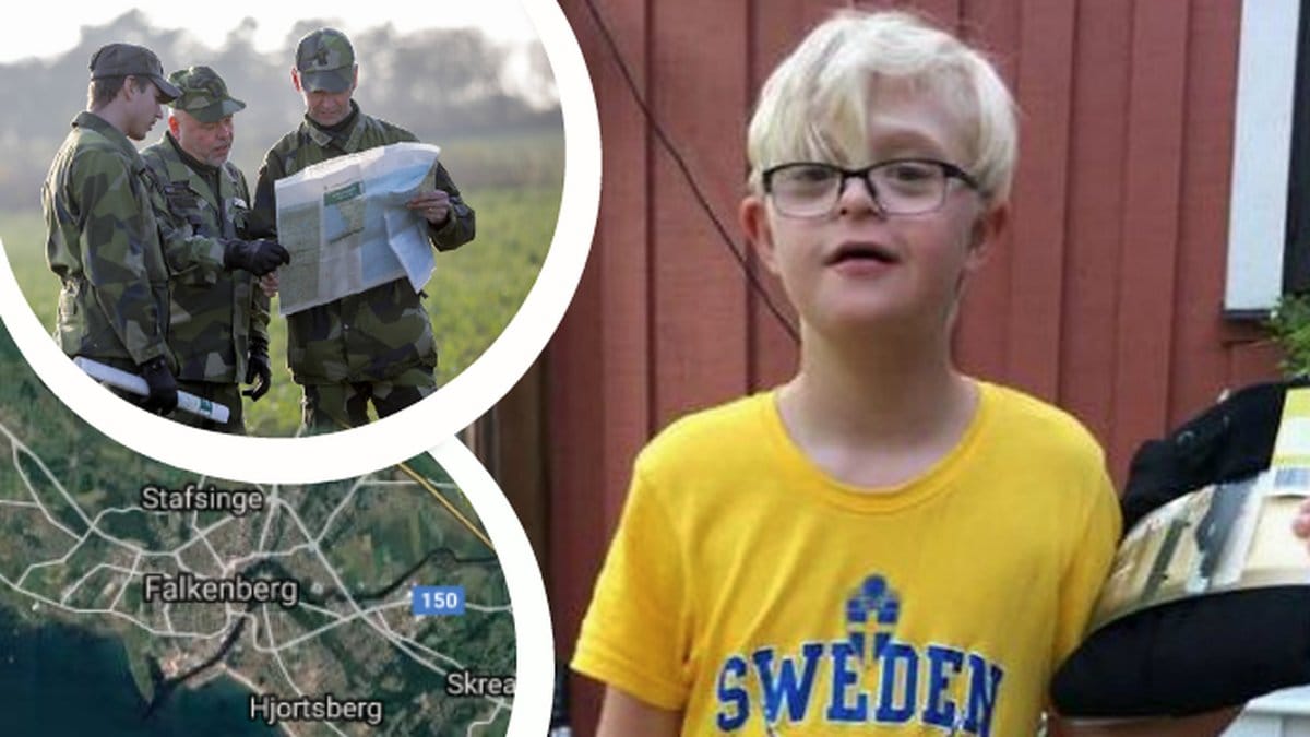 Försvunna Dante, Militär som söker, karta över Falkenberg