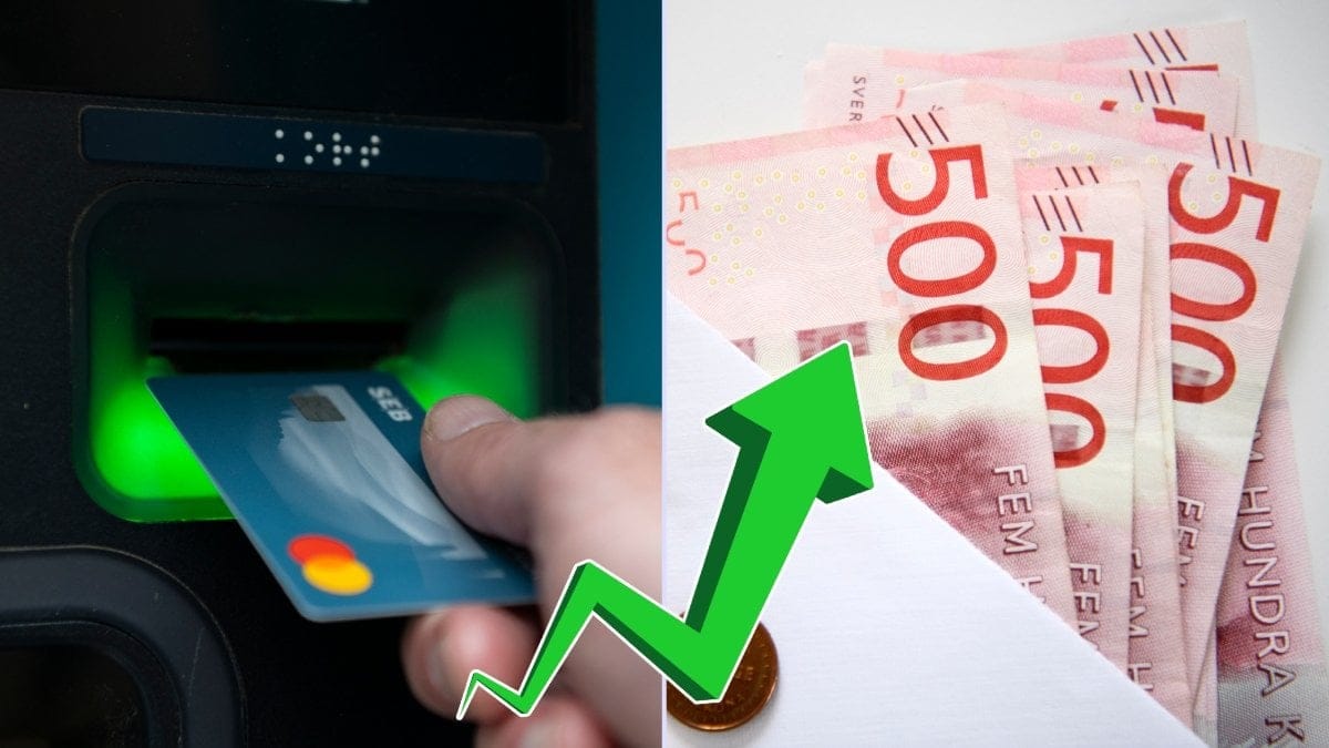 Bankomat och pengar.