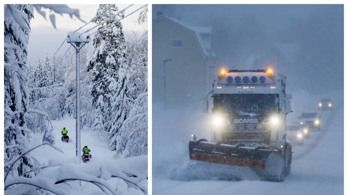 Säsongen första riktiga snöväder drar in i dag.