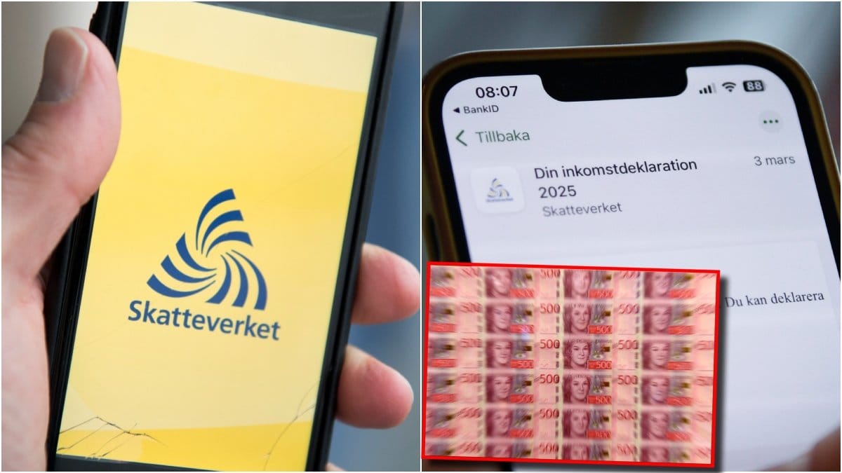 Skatteverket, deklaration och sedlar.