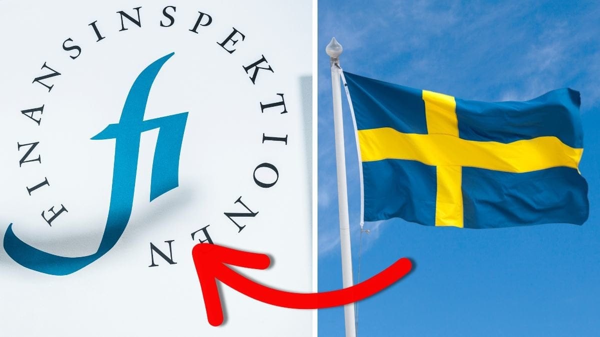 Finansinspektionen och Sverigeflagga.