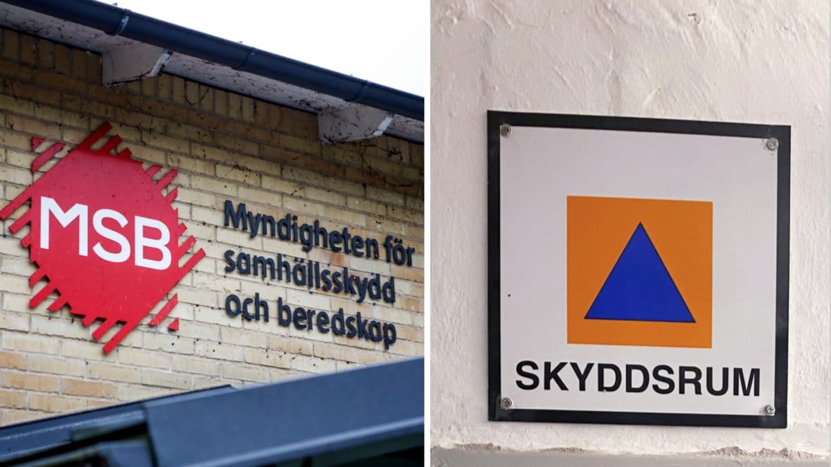 Genrebilder på MSB logga och skyddsrum.