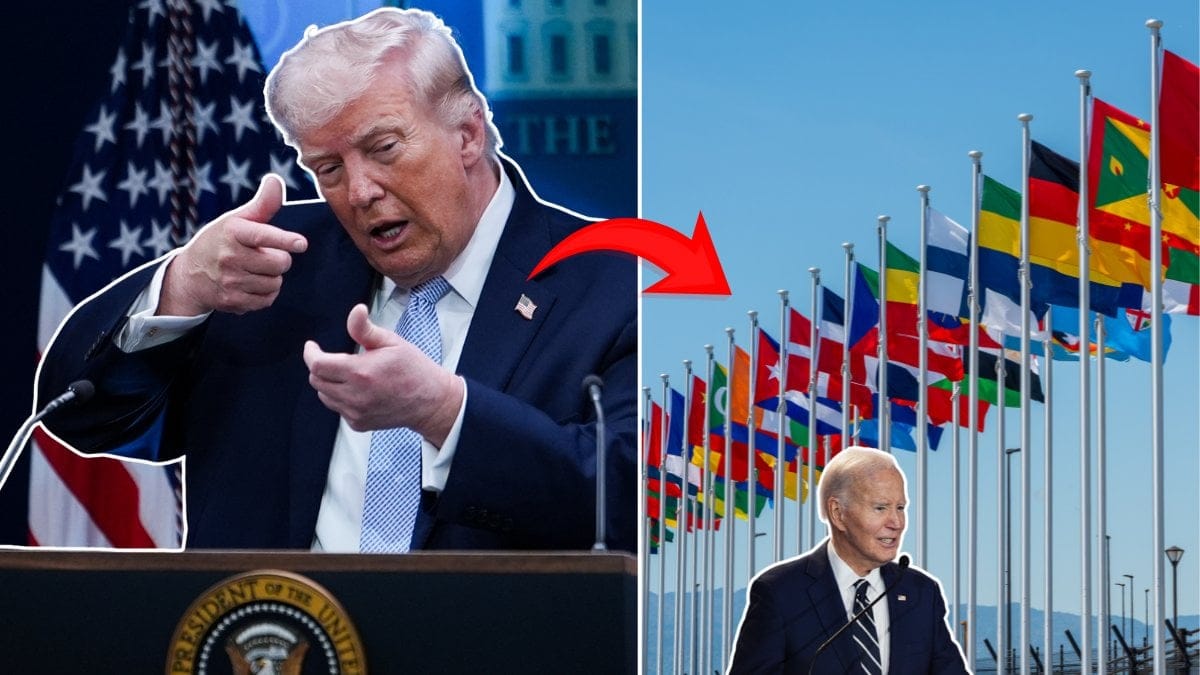 Trump, Biden, Flagor