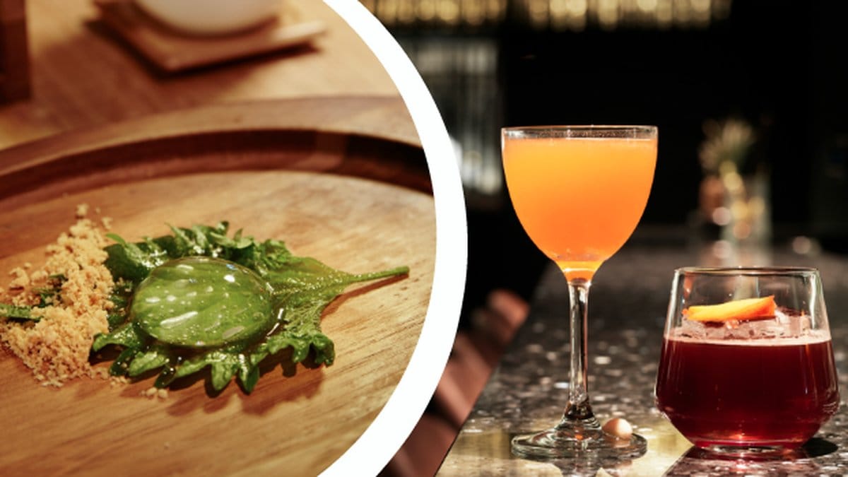 Raindrop cake. Drinkglas.