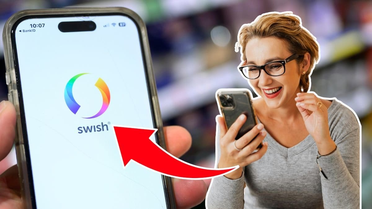 Swish och glad kvinna