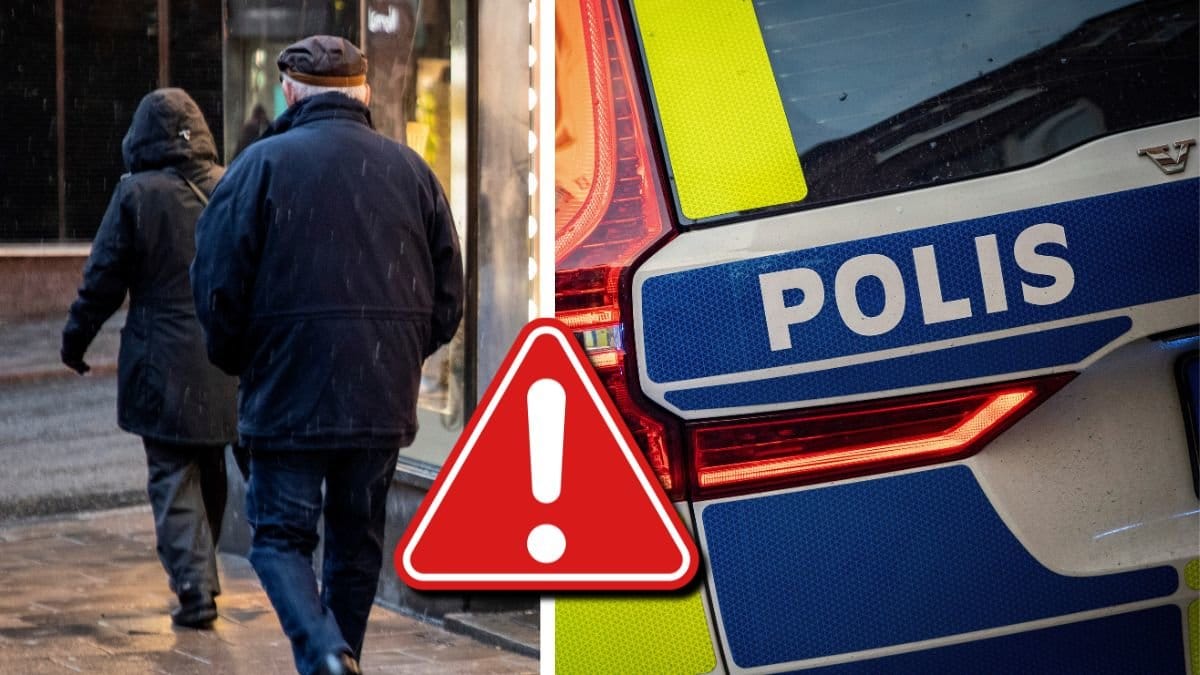 Äldre man och en polisbil.