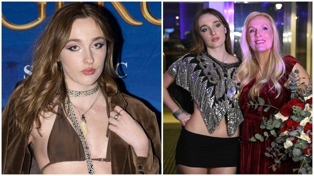 Erika Persson stöttar mamma Gunilla under Melodifestivalen 2024.