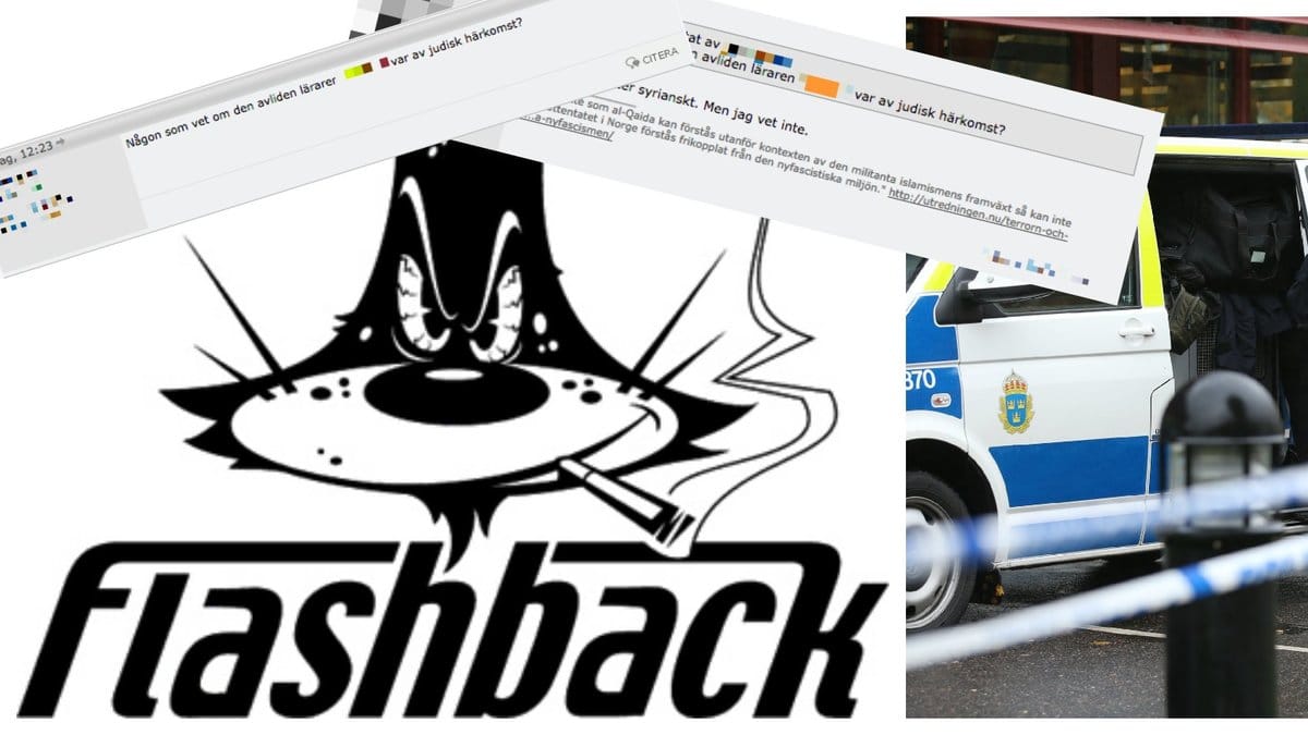 Namnet på den mördade läraren finns ute på det populära forumet Flashback