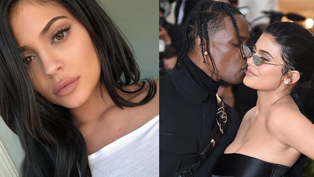 Travis Scott kysser Kylie Jenner på röda mattan.