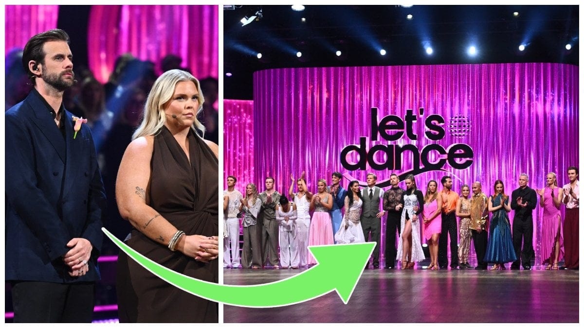 Pär Lernström med Johanna Nordström och deltagarna och dansarna i Let's dance 2025. 