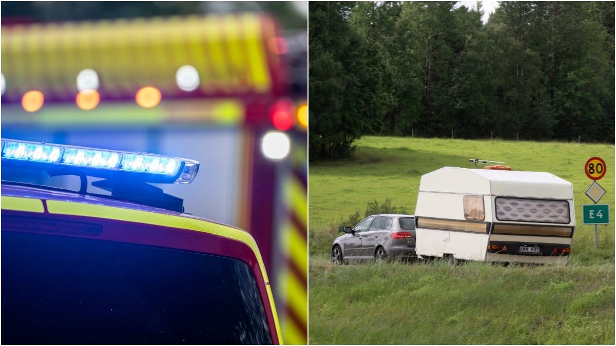 En person har förts till sjukhus efter en trafikolycka i Nybro kommun.