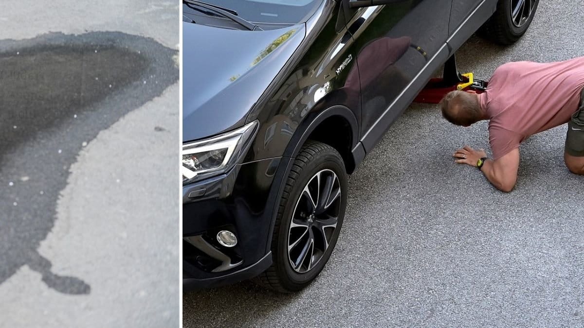 Vatten under bilen