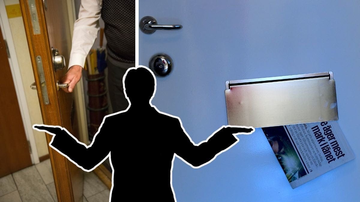 Hyresrätt dörr och brevinkast på en dörr.