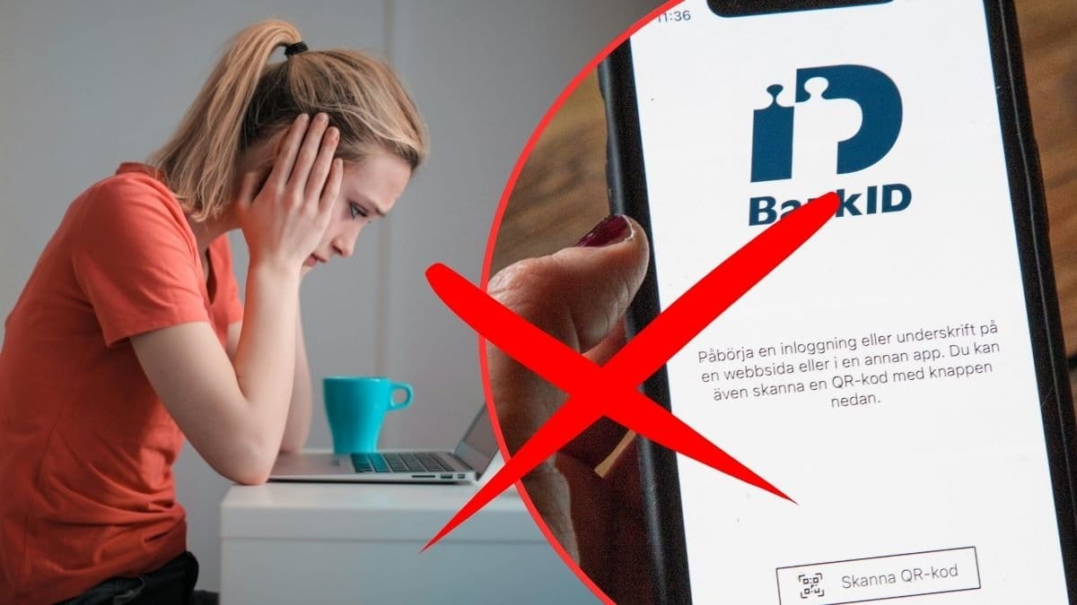 Bekymrad tjej och BankiD