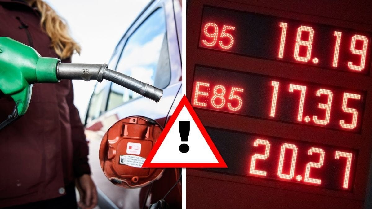 Tanka och bensinpump.