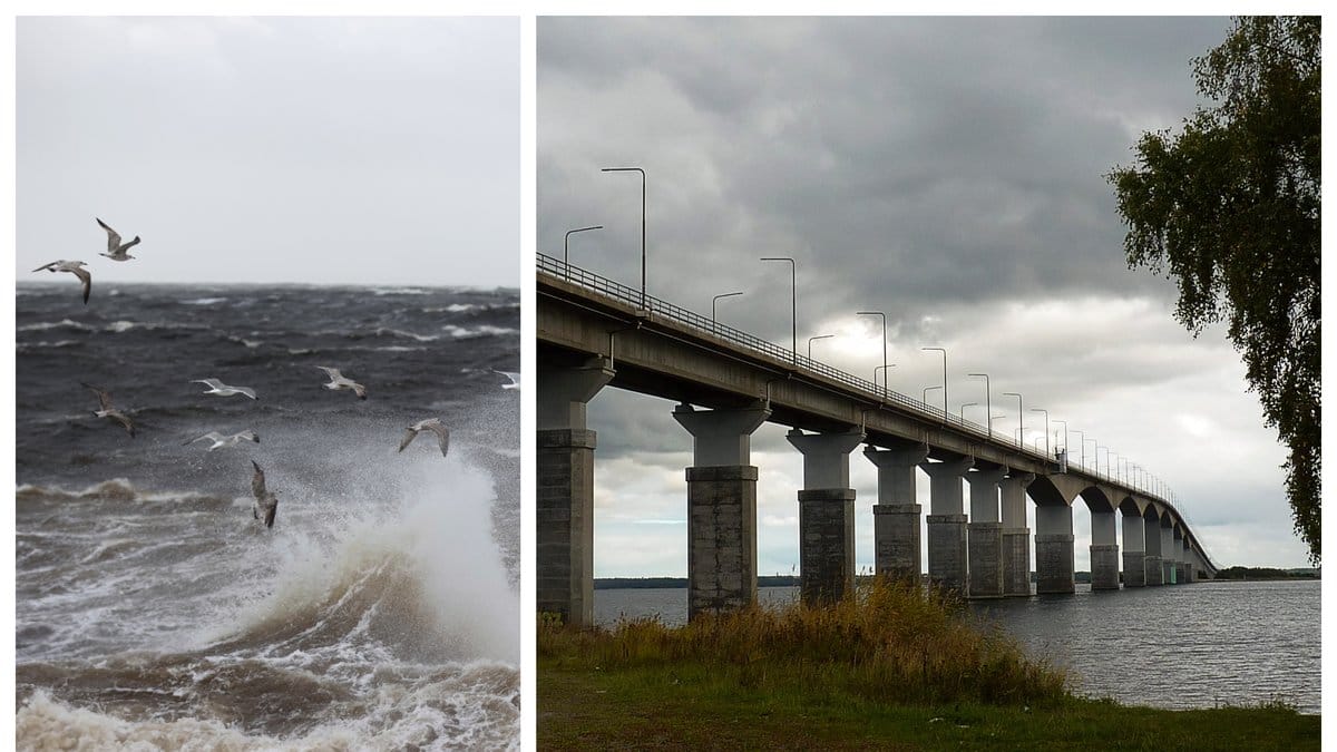 Färjan mellan Byxelkrok och Oskarhamn stoppas på grund av kraftiga stormbyar.