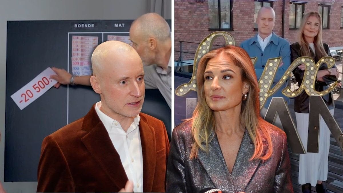 Magnus Hedberg och Magdalena Kowalczyk och en budgettavla från programmet Lyxfällan