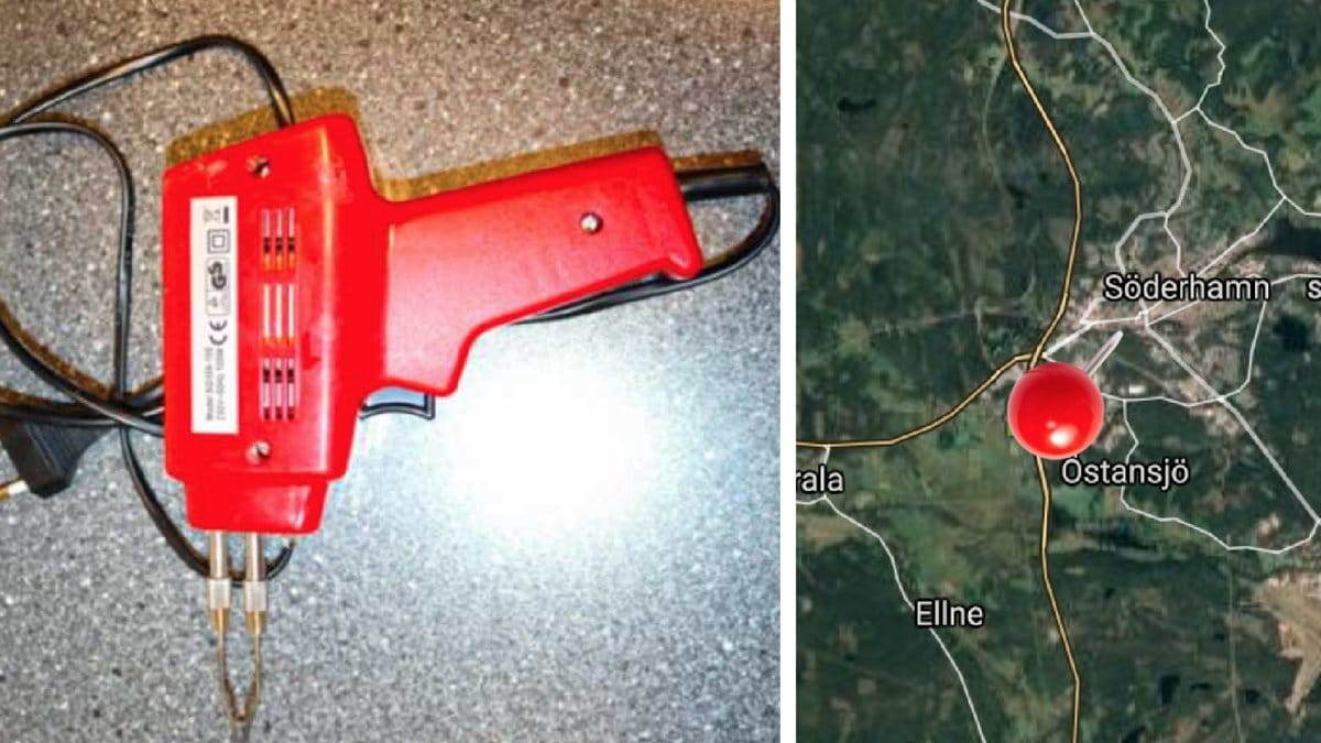 Man omskar pojkar med lödpistol